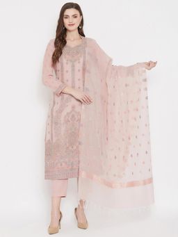 Safaa - Organic Cotton Woven Design Women Unstitched Dress Material (Set of 3)