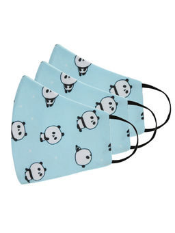 Tossido - 8-14 Yrs. KIDS 3 Ply Premium Cotton Printed Masks Pack of 3 - Blue