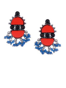 Silvermerc Designs - Silver Plated & Red Classic Drop Earrings