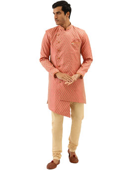 Manyavar - Men's Gajaree Semi Indo Western Kurta and Patiala (Set of 2)