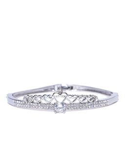 Jewels Galaxy - Platinum Plated Handcrafted Bangle Style Bracelet