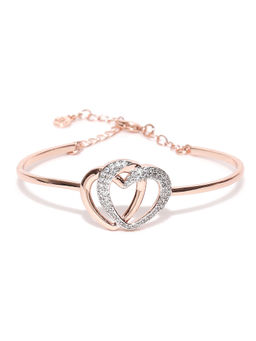 Jewels Galaxy - Rose Gold Plated Handcrafted Bangle Style Bracelet