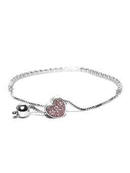 Jewels Galaxy - Silver Toned Rhodium Plated Handcrafted Bracelet