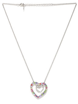 Jewels Galaxy - Multi-Color Platinum Plated Necklace