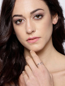 Jewels Galaxy - Silver Plated Stone Studded Handcrafted Adjustable Ring