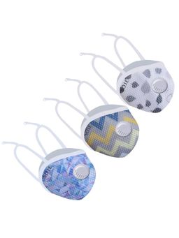 SOIE - Multi-Colour Printed Two Way Respirator 8 Layer Reusable Mask (Pack of 3)