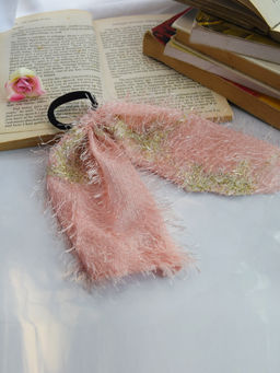 Soho Boho Studio - Soft Peach Scarf Scrunchie Hair Tie