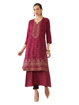 Soch - Winekhadi Print Rayon Kurta