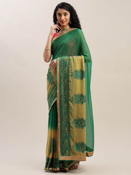Soch - Green Embellished Saree With Unstitched Blouse