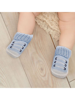 Baby Moo - Laces Blue Socks Booties