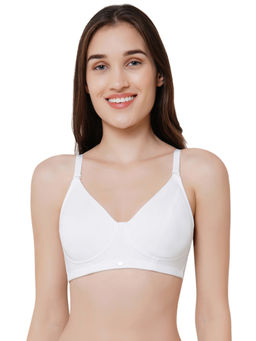 SOIE - Non Padded Non-Wired Full Coverage Stretch Cotton T-shirt Bra-White