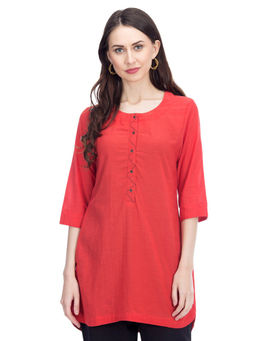 Biba - Red Straight Solid Tunic