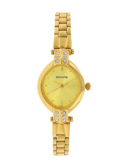 Sonata - Champagne Dial Golden Stainless Steel Strap Watch - NM8064YM01