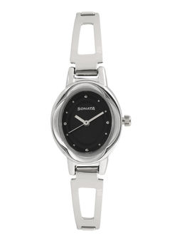 Sonata - Black Dial Silver Stainless Steel Strap Watch - NM8085SM01