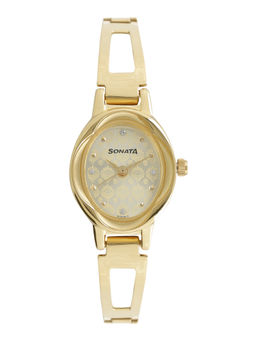 Sonata - Pankh Champagne Dial Stainless Steel Strap Watch - NM8085YM05