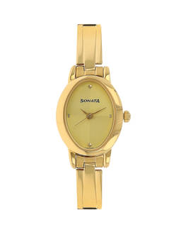 Sonata - Champagne Dial Golden Stainless Steel Strap Watch - NM8100YM02