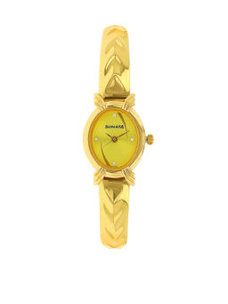 Sonata - Yellow Dial Golden Metal Strap Watch - NM8110YM01
