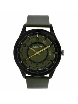 Sonata - NM77007PP01 Green Dial Analog Watch for Men