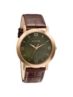 Sonata - NN77108WL01W Green Dial Analog Watch for Men