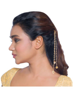 Accessher - Gorgeous Golden Bobby Pins With Chain And Drops