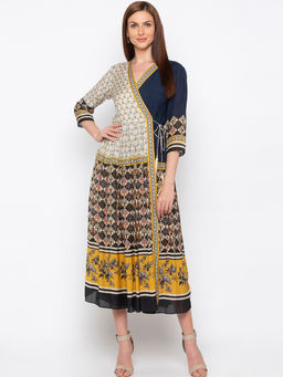 Soup by Sougat Paul - Multicolor Printed Wrap Dress - Customisable