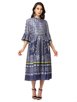 Soup by Sougat Paul - Powder Blue Printed Dress