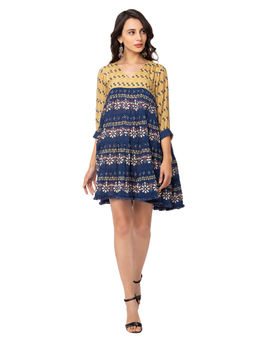 Soup by Sougat Paul - Mustard Printed Dress