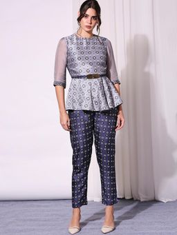 Soup by Sougat Paul - Blue Pant Set - Set of 3