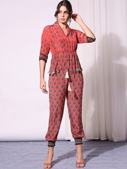 Soup by Sougat Paul - Coral Pant Set - Set of 2