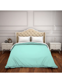SPACES - Hygro Cotton Turquoise Blue Solid 300 Tc 1 Queen Duvet Cover