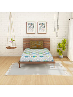 SPACES - Atrium 144 Tc Brown Cotton 1 Single Bedsheet With 1 Pillow Cover