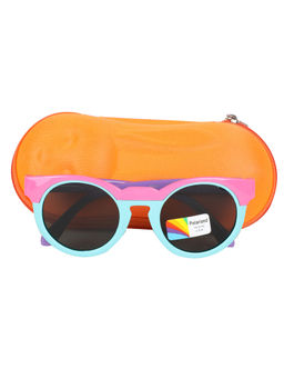 Spiky - Pink Green Oval Sunglasses