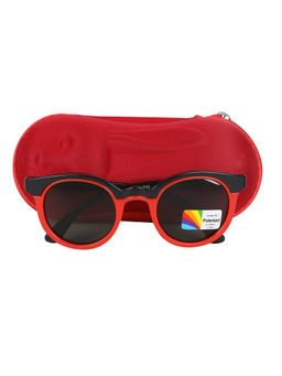 Spiky - Red Grey Oval Sunglasses