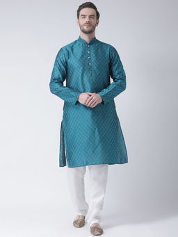 SG LEMAN - Blue Solid Kurta (Set of 2)