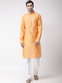 SG LEMAN - Orange Solid Kurta (Set of 2)