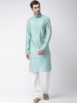 SG LEMAN - Blue Solid Kurta (Set of 2)
