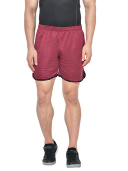 CHKOKKO - Maroon Men Sports Workout Gym Shorts