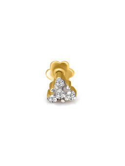 Sparkles - 0.04 CT Sparkles Diamond 18Kt Yellow Gold Tringle Nosepin for Women