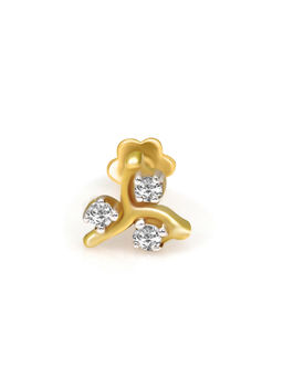 Sparkles - 0.03 CT Sparkles Diamond 18Kt Yellow Gold Floral Nosepin for Women