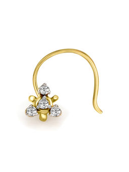 Sparkles - 0.02 CT Sparkles Diamond 18Kt Yellow Gold 3 Stone Nosepin for Women