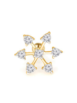 Sparkles - 0.14 CT Sparkles Diamond 18Kt Yellow Gold Flower Blossom Nosepin for Women