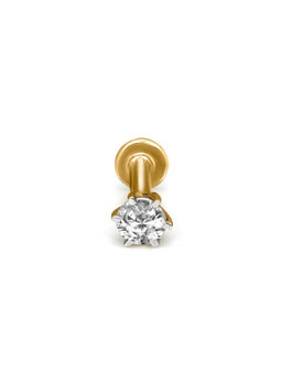 Sparkles - 0.08 CT Sparkles Diamond 18Kt Yellow Gold Flower Nosepin for Women