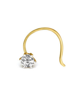 Sparkles - 0.08 CT Sparkles Diamond 18Kt Yellow Gold Flower Nosepin for Women