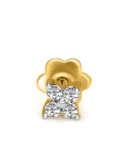 Sparkles - 0.09 CT Sparkles Diamond 18Kt Yellow Gold 4 stone Nosepin for Women