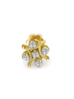 Sparkles - 0.08 CT Sparkles Diamond 18Kt Yellow Gold Floral Nosepin for Women