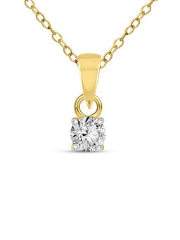 Sparkles - 0.08 CT Sparkles Diamond 18Kt Yellow Gold Classic Solitaire Diamond Pendant for Women