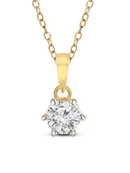 Sparkles - 0.2 CT Sparkles Diamond 18Kt Yellow Gold Diamond 6 prong Soltaire Pendant for Women