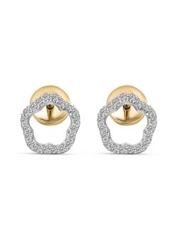 Sparkles - 0.09Ct Sparkles Diamond 18 Kt Yellow Gold The Flower Shaped Stud Earrings