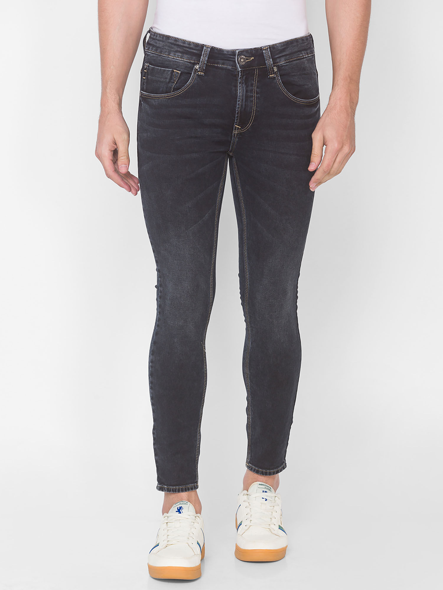 Buy Spykar Black Cotton Mens Jeans 
