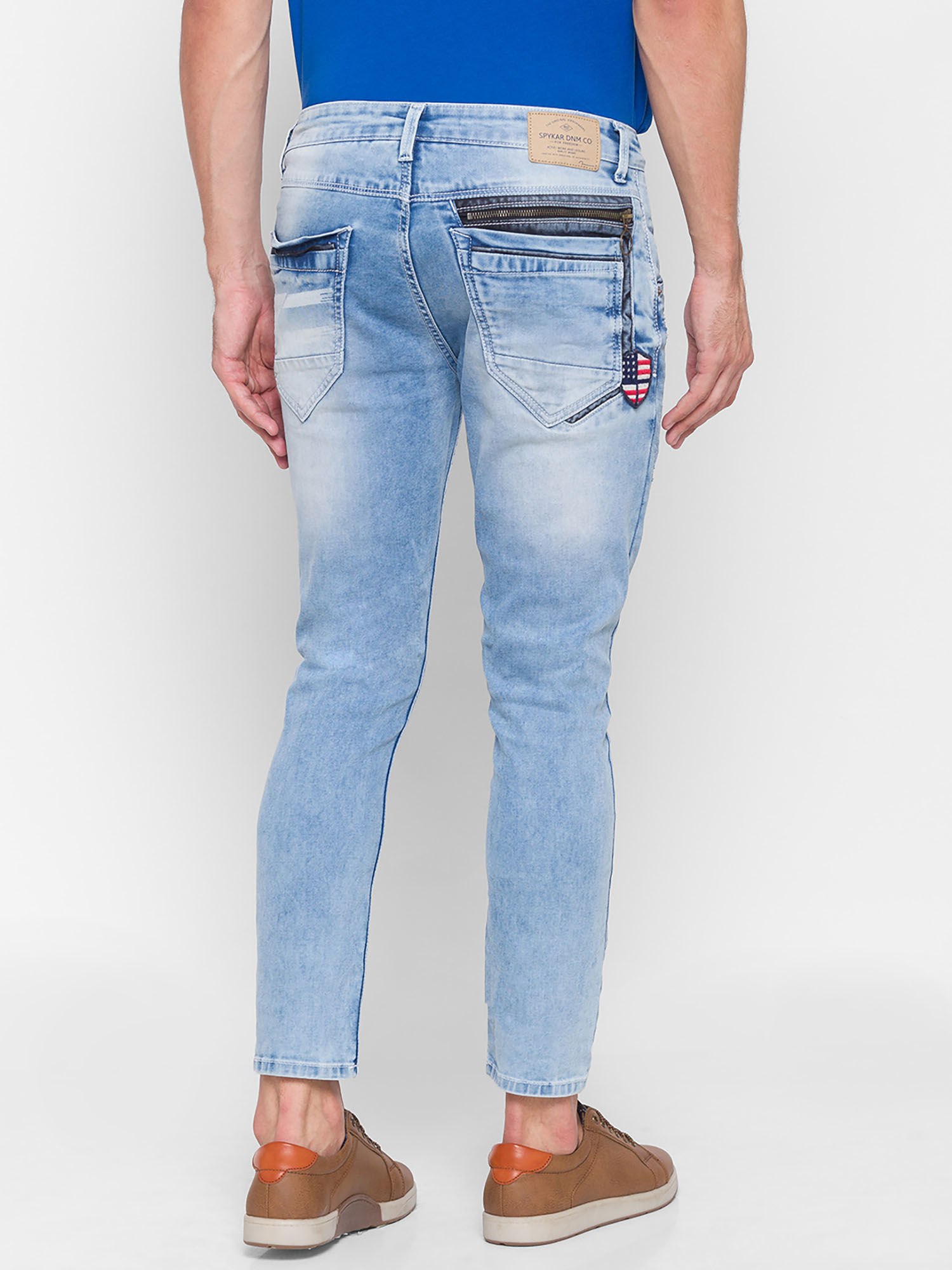 Spykar Blue Cotton Mens Jeans 